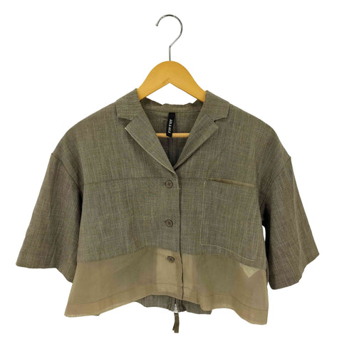 アウラアイラ AULA AILA SHEER PARTS OPEN COLLAR SHIRT シアーパーツ オープンカラーシャツ レディース  0